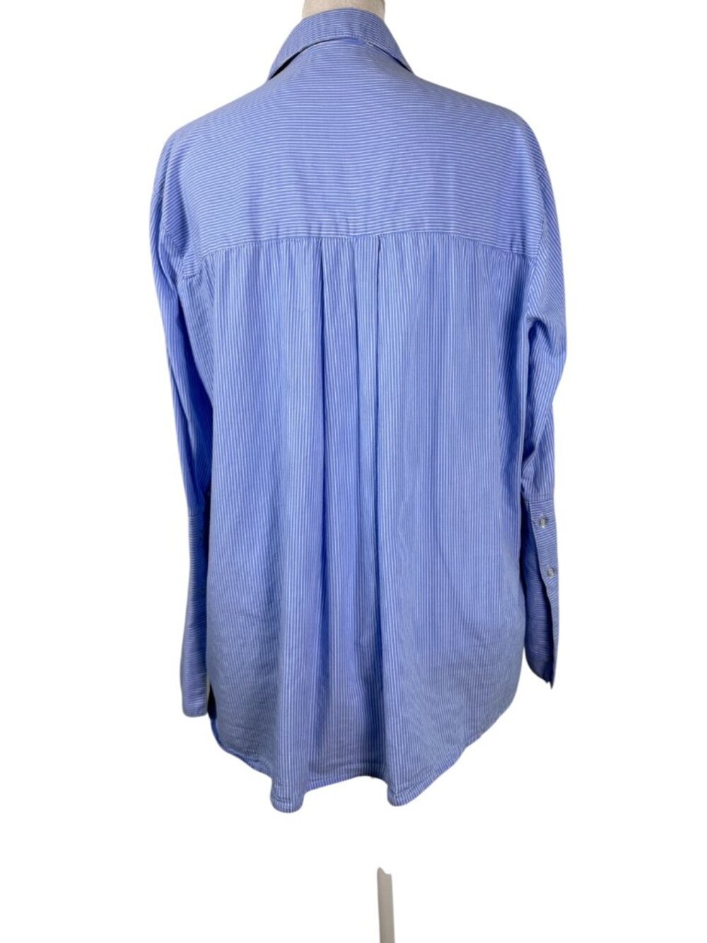 Giani Bini Blue Striped Floral Embroidered Button-Up Shirt | Size Est. L - Picture 7 of 12